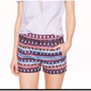 J Crew tribal aztec print boardwalk shorts Sz 0